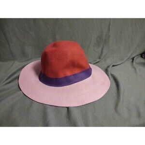 Merona Autumn 100% Wool Fedora Hat OS Band Tan Rust Boho NEW nwt